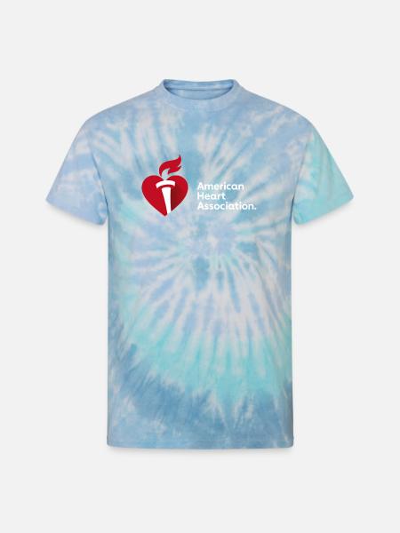 AHA Logo Long Sleeve - Unisex Tie Dye T-Shirt - blue lagoon