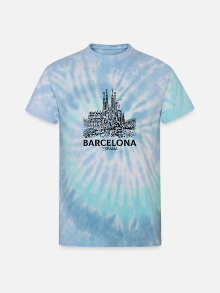 barcelona spain espana - Unisex Tie Dye T-Shirt - blue lagoon