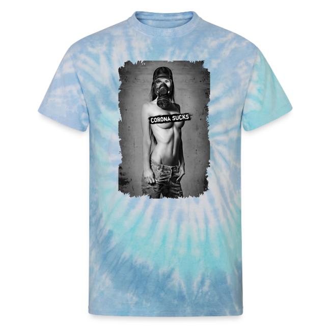 nude girl with gas mask - CORONA SUCKS