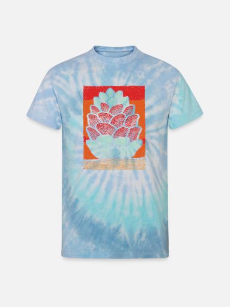 Stacked Pine Cone Pop Art - Unisex Tie Dye T-Shirt - blue lagoon