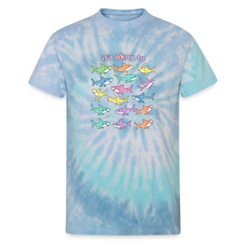 It’s Okay To – Cute Pastel Shark - Unisex Tie Dye T-Shirt