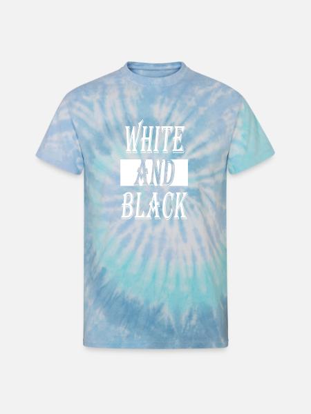 White and Black - Unisex Tie Dye T-Shirt - blue lagoon