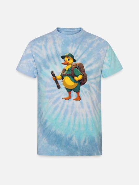 Adventure-Explorer Ducky - Unisex Tie Dye T-Shirt - blue lagoon