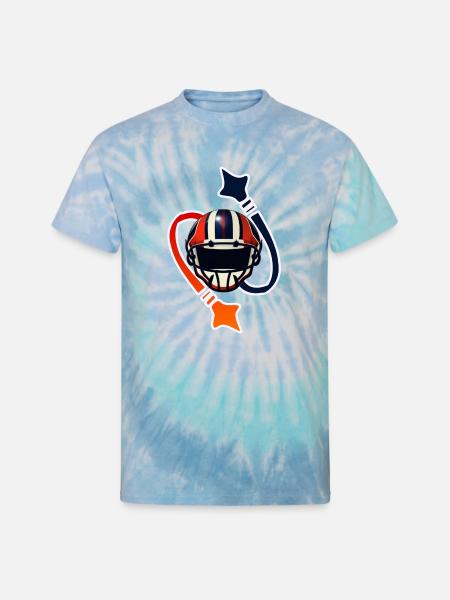 Patriotic Helmet Emblem - Unisex Tie Dye T-Shirt - blue lagoon