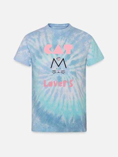 Cat lovers - Unisex Tie Dye T-Shirt - blue lagoon