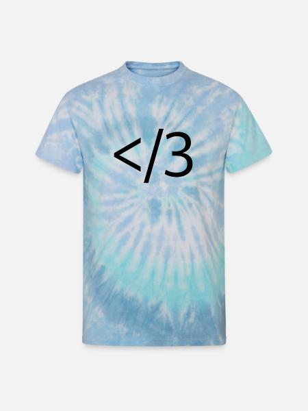 Broken Dark Heart - Unisex Tie Dye T-Shirt - blue lagoon