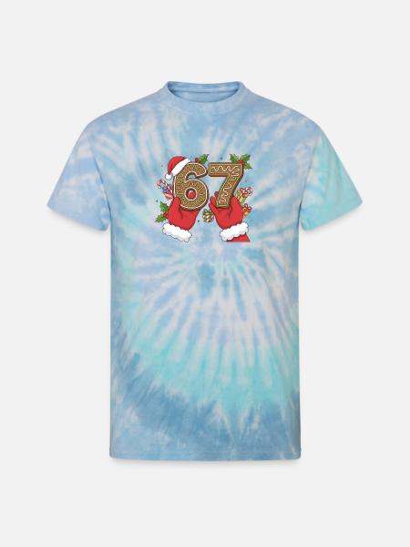Holiday Gingerbread 6 7 Meme - Unisex Tie Dye T-Shirt - blue lagoon