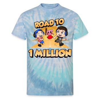 Road To 1 Million - Unisex Tie Dye T-Shirt - blue lagoon - Front