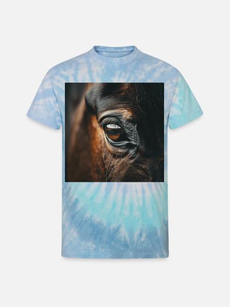 Horse - Unisex Tie Dye T-Shirt - blue lagoon