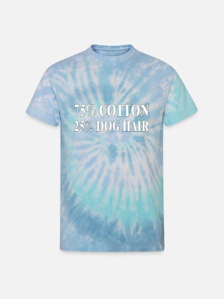 Dog Hair Cotton Blend Tee - Unisex Tie Dye T-Shirt - blue lagoon