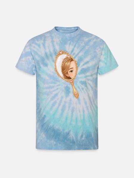 Princess hand mirror illustration - Unisex Tie Dye T-Shirt - blue lagoon