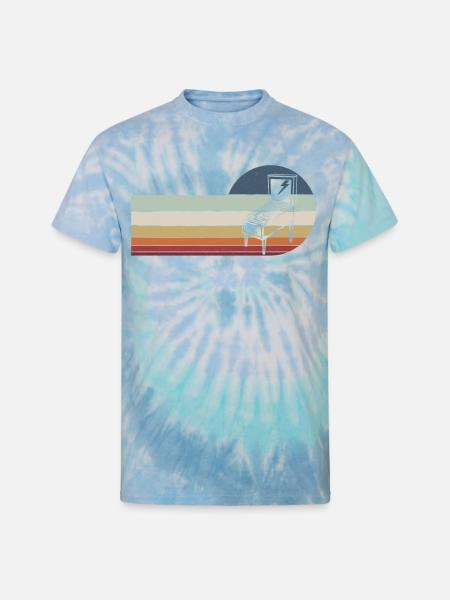 Retro Flipping Pinball - Unisex Tie Dye T-Shirt - blue lagoon