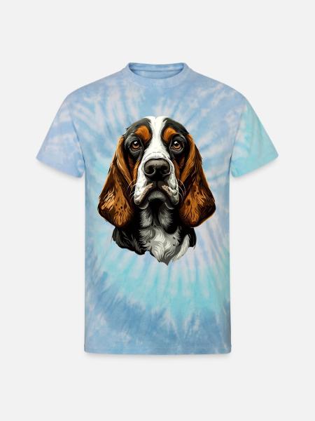 Basset Hound - Unisex Tie Dye T-Shirt - blue lagoon