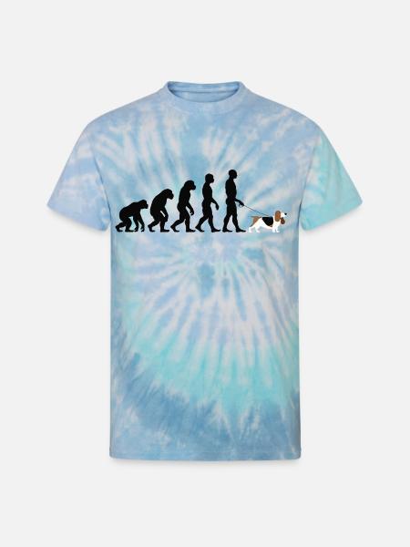 Basset Hound - Unisex Tie Dye T-Shirt - blue lagoon