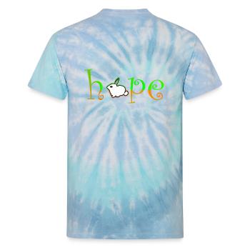 logo front and back design - Unisex Tie Dye T-Shirt - blue lagoon - Back