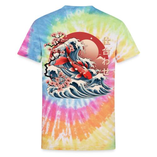 Majestic Koi Fish Ukiyo-e Japanese Design - Unisex Tie Dye T-Shirt