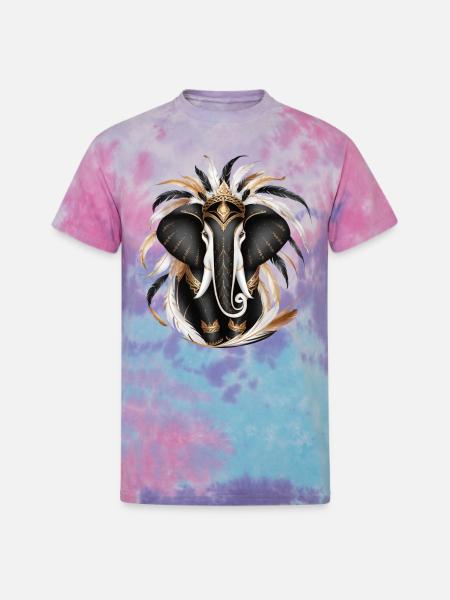 Golden Elephant - Unisex Tie Dye T-Shirt - cotton candy