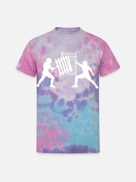 Gate Push Duel Silhouette - Unisex Tie Dye T-Shirt - cotton candy