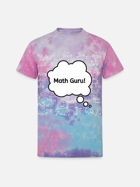 Math Guru Chalkboard - Unisex Tie Dye T-Shirt - cotton candy