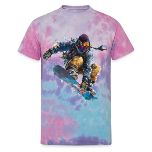 Snowboarding: Splash of Speed - Unisex Tie Dye T-Shirt