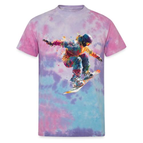 Snowboarding: Frozen Flight - Unisex Tie Dye T-Shirt