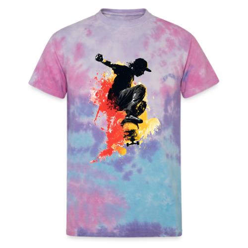 Skateboarding: Splash of Motion - Unisex Tie Dye T-Shirt