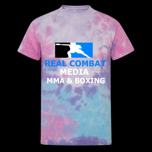 RCM MMA & BOXING Light Blue White Text - Unisex Tie Dye T-Shirt