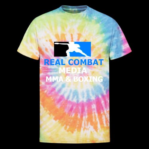 RCM MMA & BOXING Light Blue White Text - Unisex Tie Dye T-Shirt