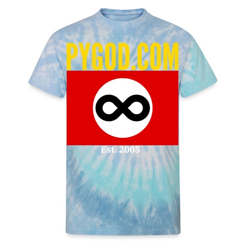 PYGOD.COM Infinity Flag Est 2005 (FRONT + BACK) - Unisex Tie Dye T-Shirt
