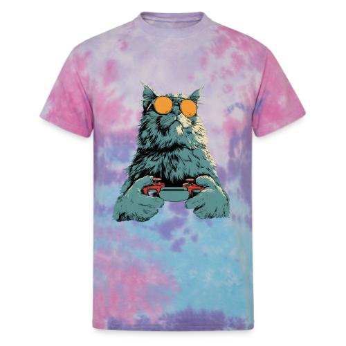 Cat: Fluff Mode On - Unisex Tie Dye T-Shirt