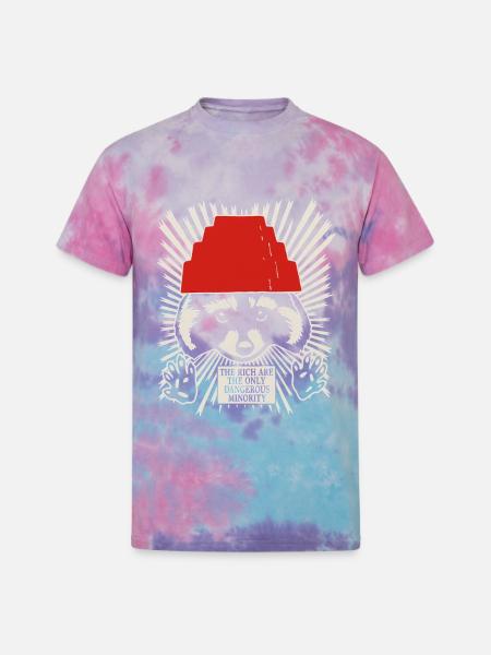 Raccoon DEVO Hat Poster – Bold Political Art Print - Unisex Tie Dye T-Shirt - cotton candy