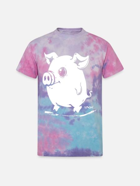 Cute Cartoon Pig - Unisex Tie Dye T-Shirt - cotton candy
