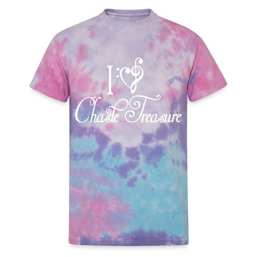 I LOVE Chaste Treasure! (White) - Unisex Tie Dye T-Shirt