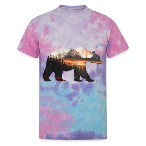 Canada Bear: fiery tones - Unisex Tie Dye T-Shirt