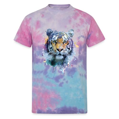 Splash-Art Tiger Face - Unisex Tie Dye T-Shirt