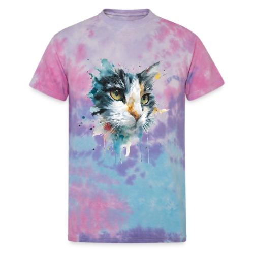 Watercolor cat face - Unisex Tie Dye T-Shirt