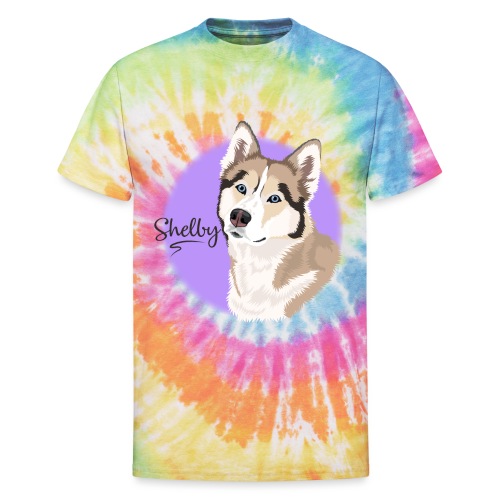 Shelby the Husky from Gone to the Snow Dogs - Unisex Tie Dye T-Shirt