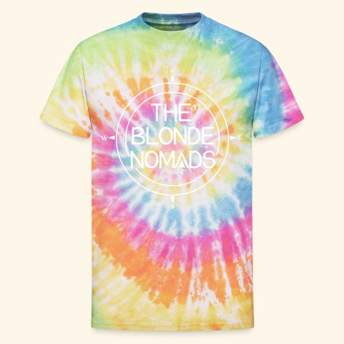 The Blonde Nomads logo WHITE - Unisex Tie Dye T-Shirt