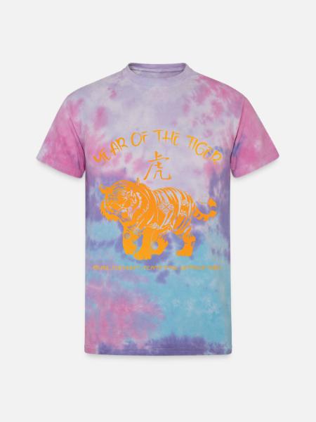 Chinese New Year Of Tiger Chinese Zodiac - Unisex Tie Dye T-Shirt - cotton candy