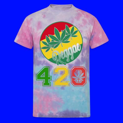 Lively 420 Reggae Ganja Weed Marijuana Design - Unisex Tie Dye T-Shirt