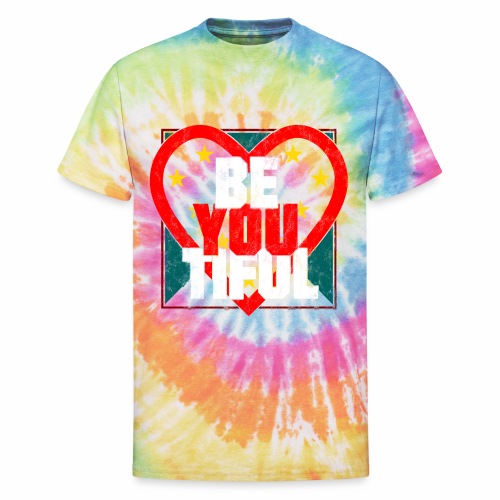 Beautiful BeYouTiful Heart Self Love Gift Ideas - Unisex Tie Dye T-Shirt