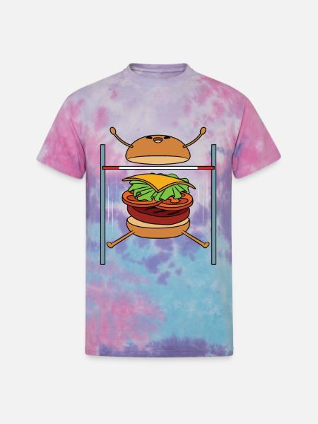 Burger High Jump - Unisex Tie Dye T-Shirt - cotton candy