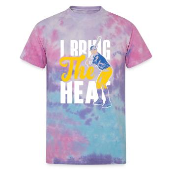 I Bring The Heat Funny Baseball Gift - Unisex Tie Dye T-Shirt - cotton candy - Front