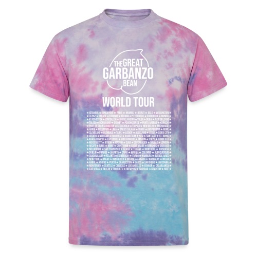 The Great Garbanzo Bean World Tour - Unisex Tie Dye T-Shirt