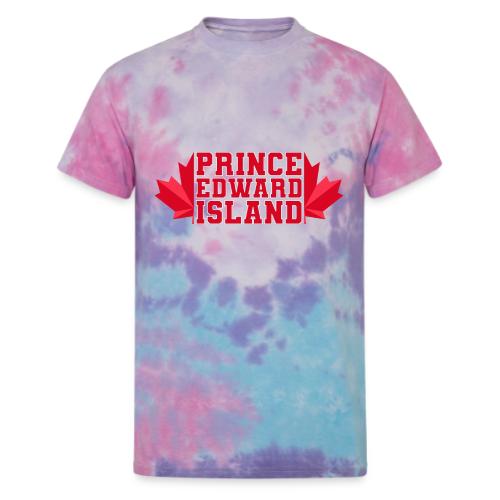 Prince Edward Island with maple leaf - Unisex Tie Dye T-Shirt