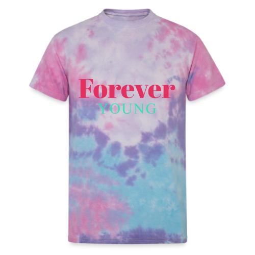 Forever Young Typography Design - Unisex Tie Dye T-Shirt