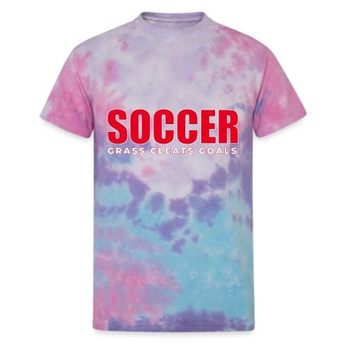 Soccer Grass Cleats Goals Typography Design - Unisex Tie Dye T-Shirt