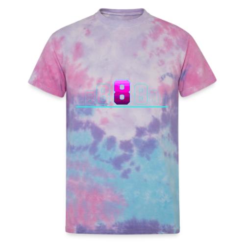 Number 8 in Magenta: Varsity Font - Unisex Tie Dye T-Shirt