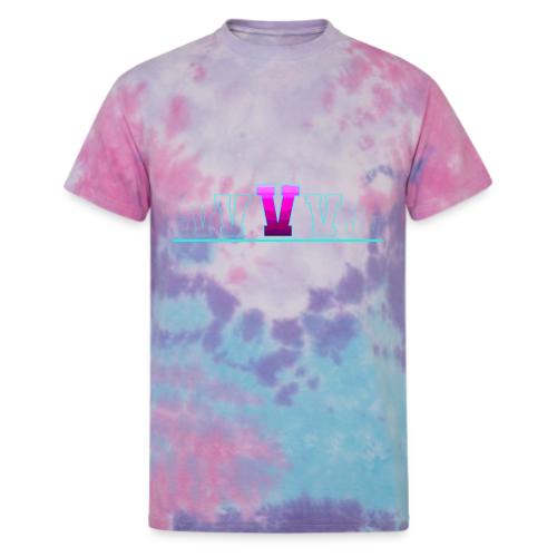 Letter V – Capital Varsity Alphabet Monogram - Unisex Tie Dye T-Shirt