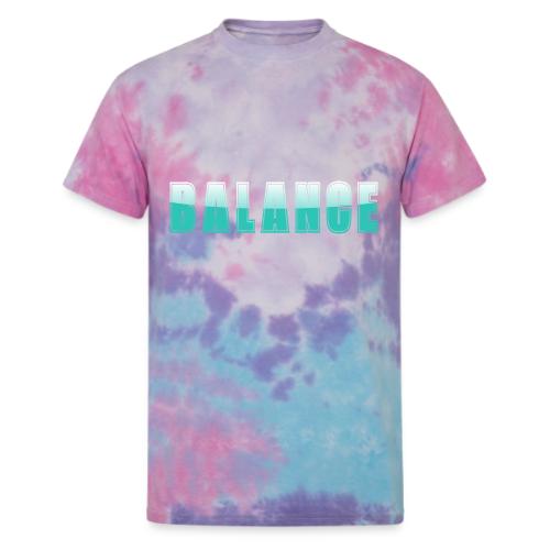BALANCE Calm Teal Minimal Word Art Design - Unisex Tie Dye T-Shirt